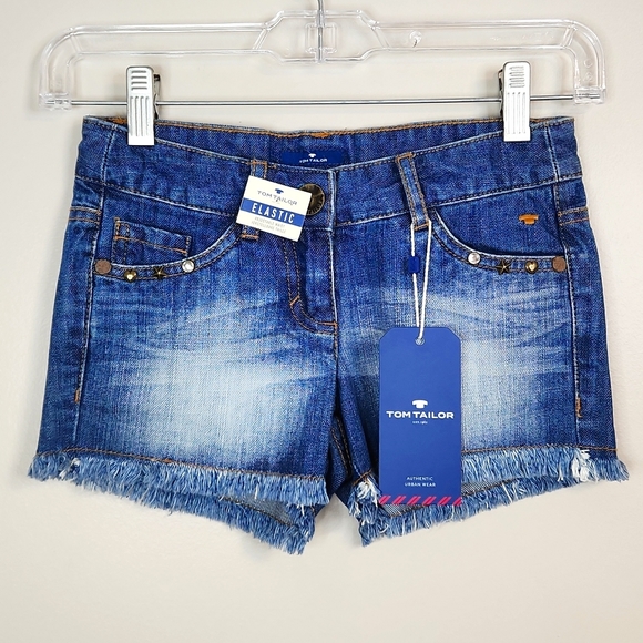 Tom Tailor Denim Shorts W/ Studded pockes, Size XS/128EU/8US ~ NWT - Picture 3 of 12